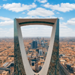 Kingdom Centre Tower and Riyadh skyline, Saudi Arabia