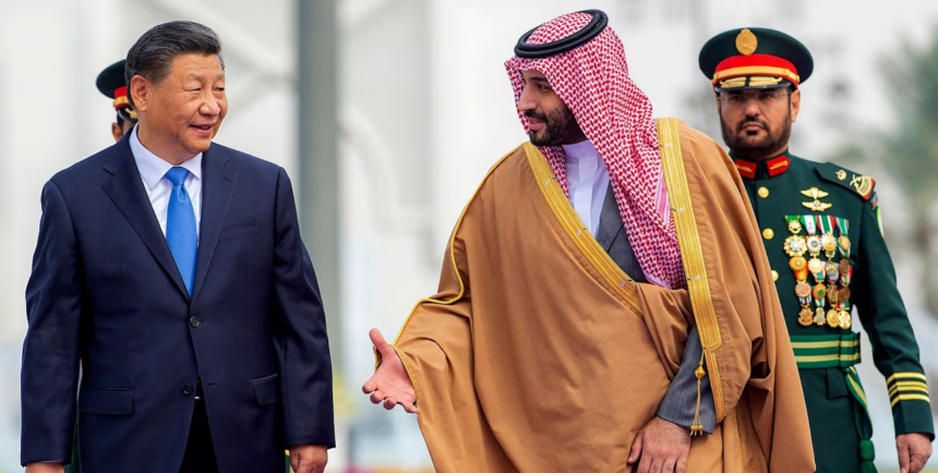 Saudi Crown Prince Mohammed bin Salman with Chinese President Xi Jinping in Riyadh